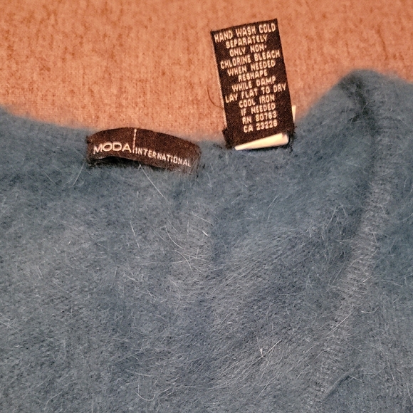 Angora Faux Wrap Sweater Blue Sz. XS - Picture 8 of 8